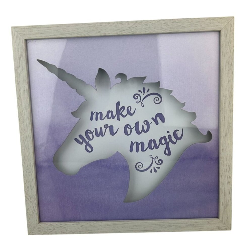 Unicorn Purple Make Your Own Magic Framed Art New View Gifts Girls Room Girly